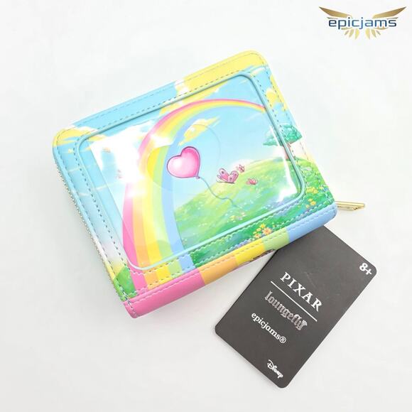 Loungefly Disney Pixar Up Carl & Ellie Rainbow Mini Backpack Bag & Wallet Set - Picture 7 of 11